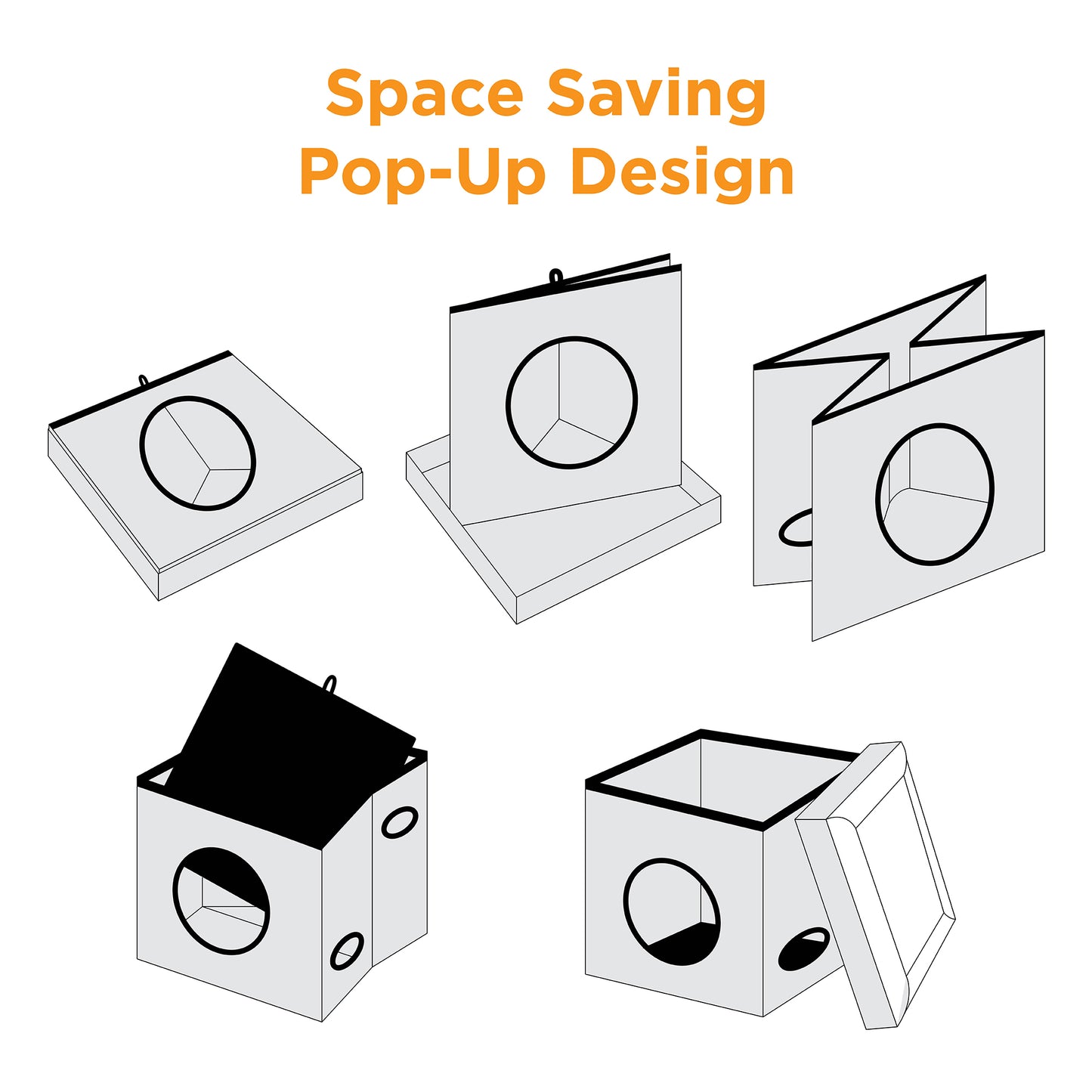 Cat House with Cat Bed | Collapsible Cat Cube Ottoman - Taylor