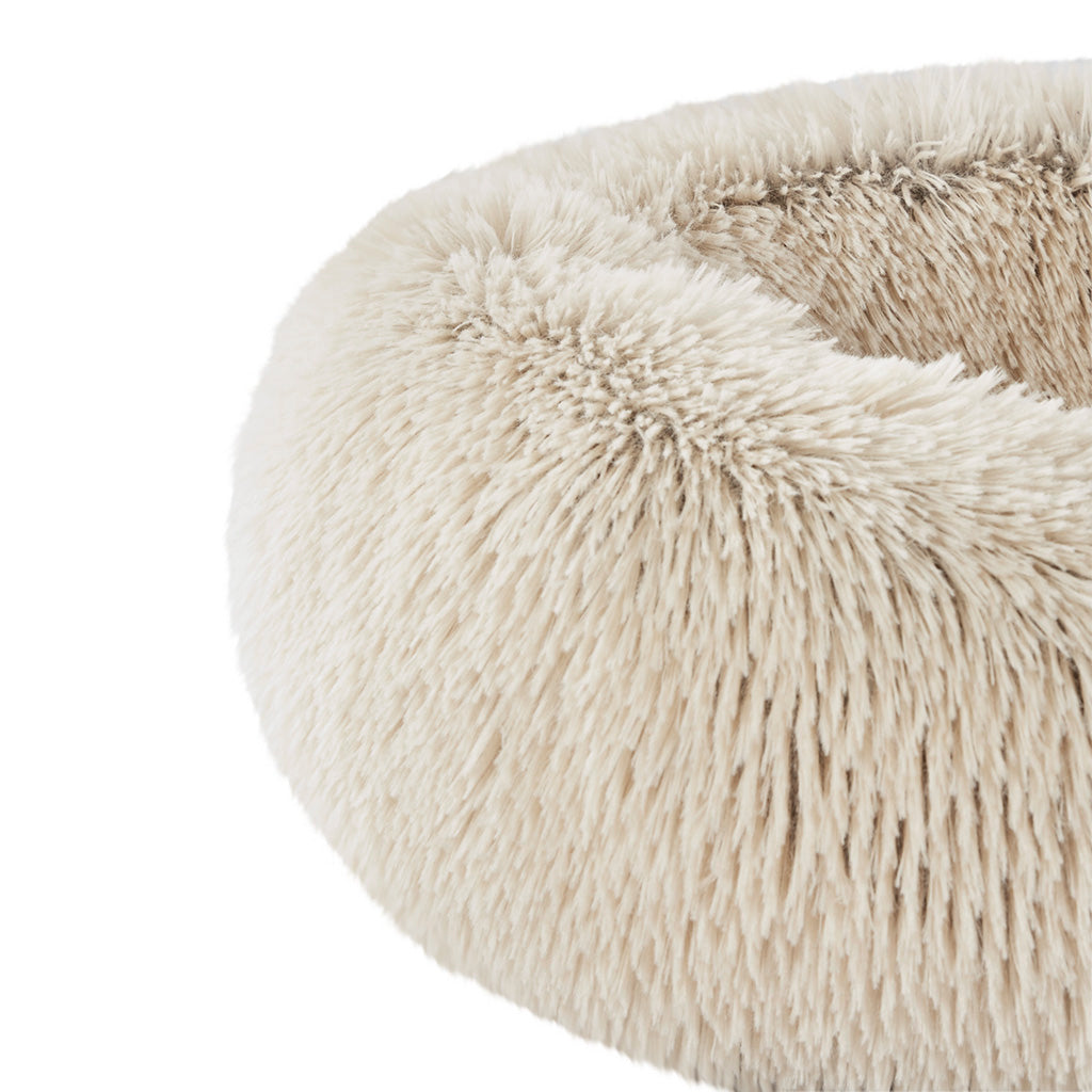 Calming Dog Bed & Cat Bed | Oval Pet Bed with Memory Foam - Serena/Tan