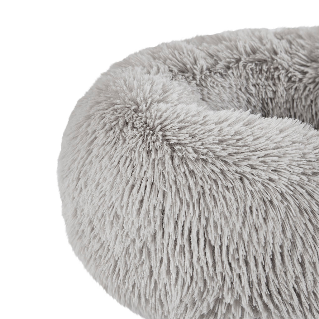 Calming Dog Bed & Cat Bed | Oval Pet Bed with Memory Foam - Serena/Grey