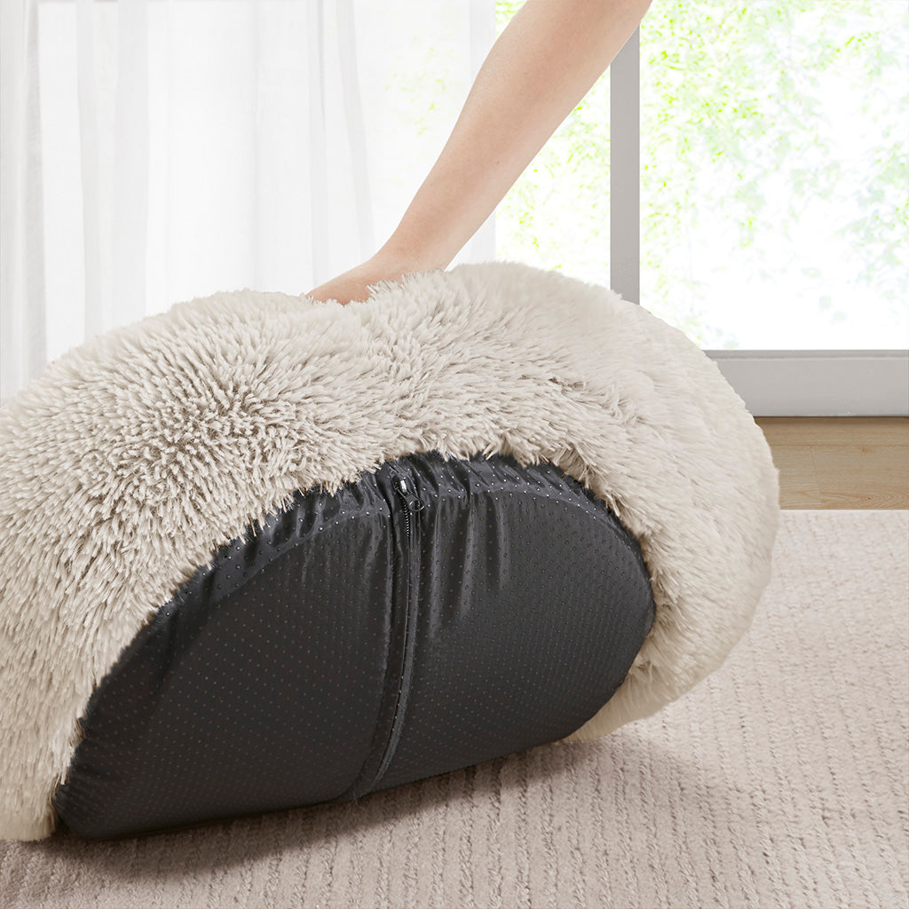 Calming Dog Bed & Cat Bed | Oval Pet Bed with Memory Foam - Serena/Tan