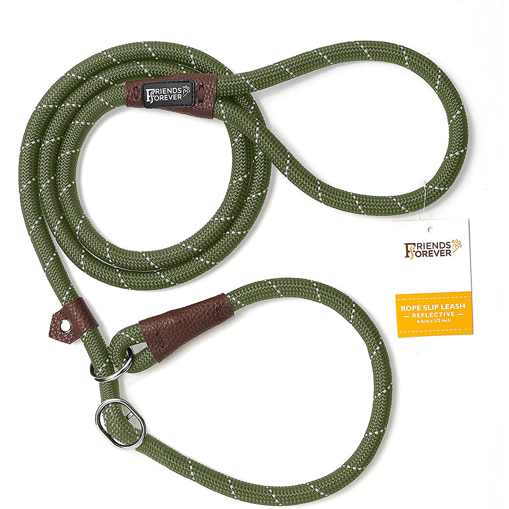 Slip Lead Dog Leash Feet Dog Rope Leash Durable/Olive-Dog